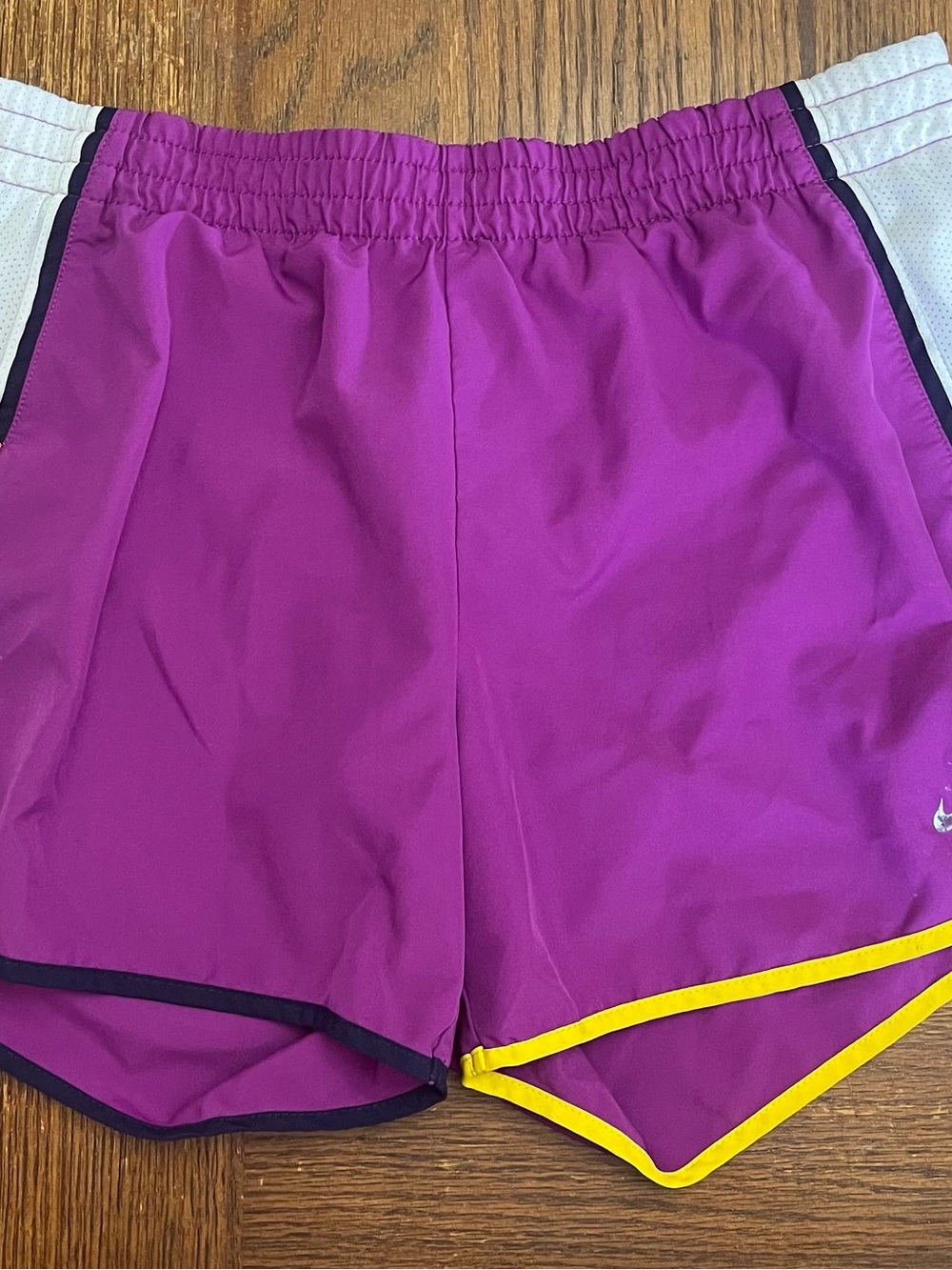 Nike Dri-Fri Livestrong Purple Athletic Shorts with Yellow Trim size small